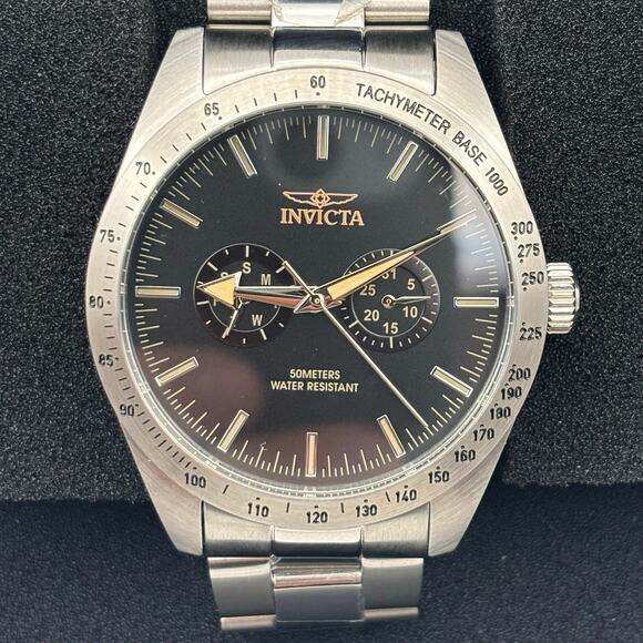 Invicta Specialty 45971 Mens 44mm Stainless Steel Black Dial Day Date - Picture 1 of 17